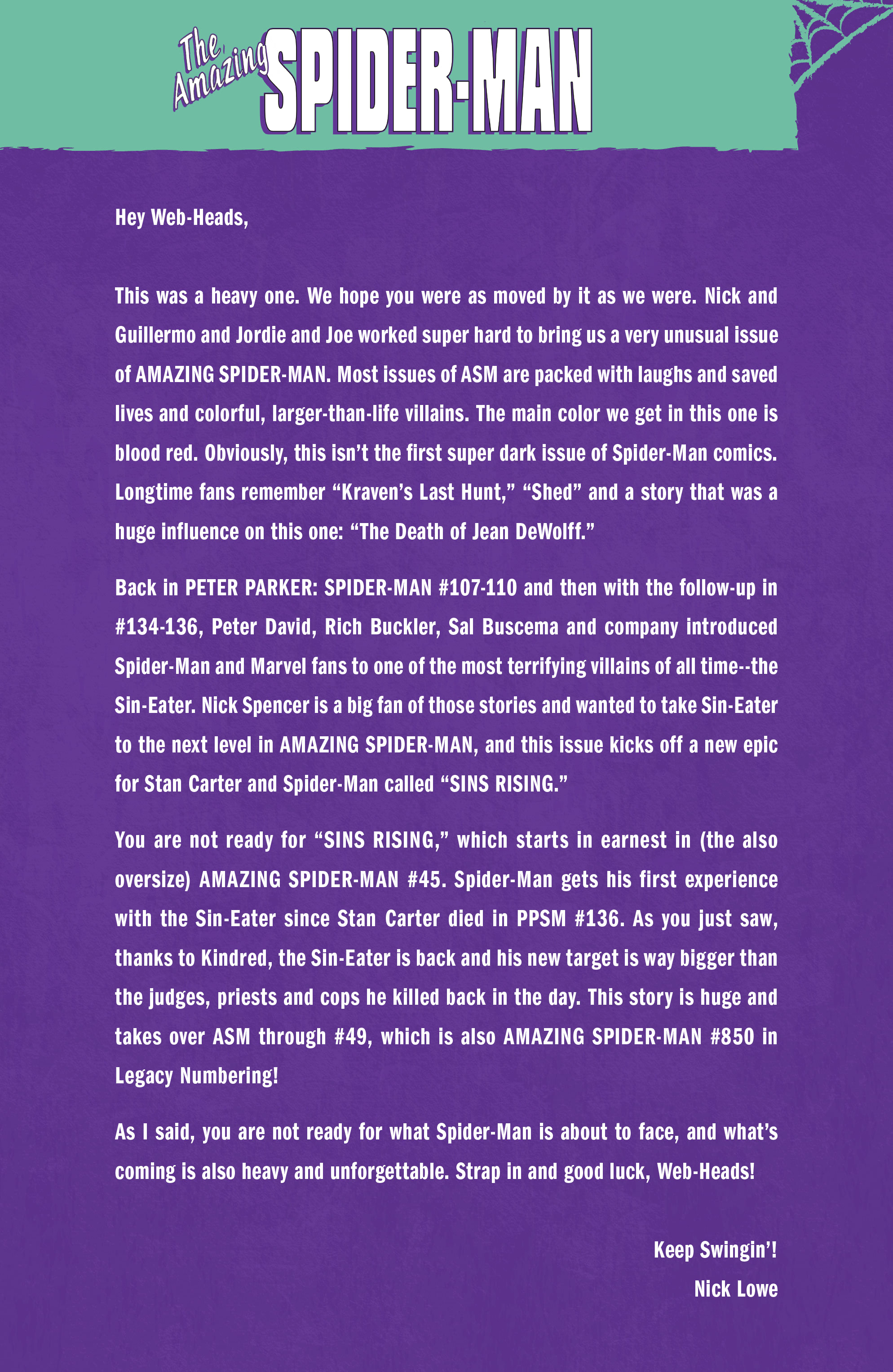 Read Amazing SpiderMan Sins Rising Prelude (2020) Manga Online